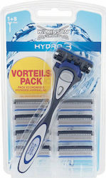 Wilkinson Sword Hydro 3 mit & Gleitstreifen 8Stück