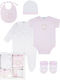 Energiers Set Babystrampler Langärmliges mit Mütze Rosa 5Stück