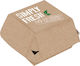 Disposable Burger Paper Box Kraft 11x11x8.5cm 450pcs P009405 Green Line