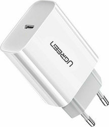Ugreen Φορτιστής Χωρίς Καλώδιο με Θύρα USB-C 20W Power Delivery Λευκός (CD137)