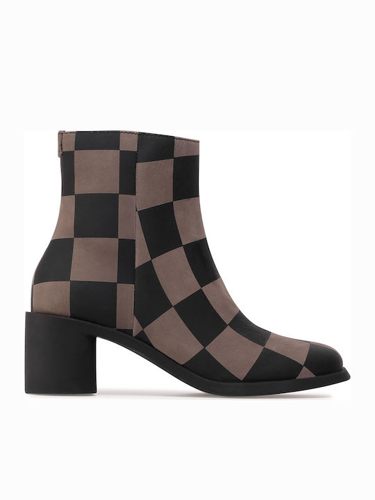 Meda Leather Women's Ankle Boots with Medium Heel
