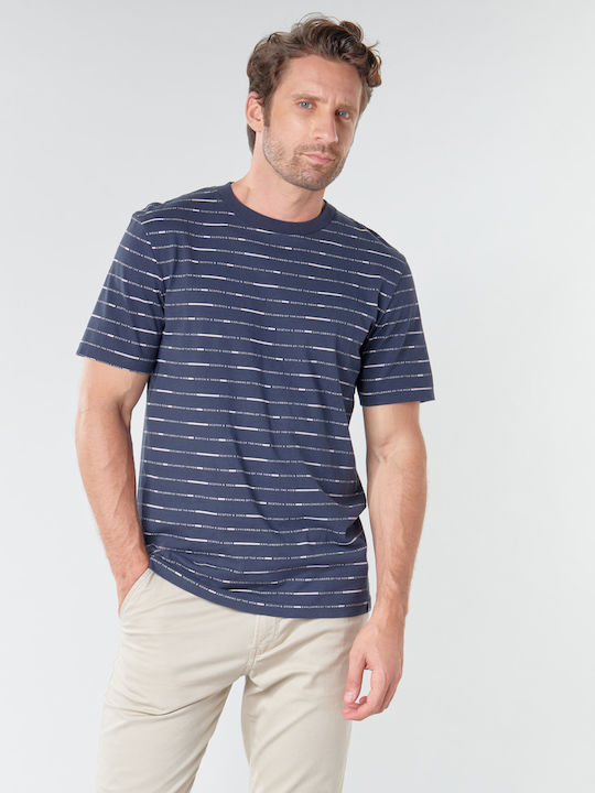 Scotch & Soda Ανδρικό T-shirt Με Ρίγες Μπλε