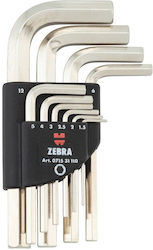 Wurth Σετ 10 Κλειδιά Allen σε Σχήμα L Zebra Wurth Σετ 10 Κλειδιά Allen σε Σχήμα L Zebra