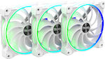 Alpenfoehn Wing Boost 3 ARGB 140mm 3-Pin / 4-Pin PWM Case Fan White Edition 3-pack