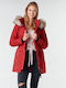 Only Women's Long Parka Jacket for Winter with Hood Chili Pepper