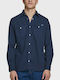 Jack & Jones Men's Shirt Long Sleeve Cotton Navy Blue