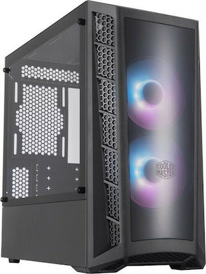 CoolerMaster MasterBox MB320L ARGB with Controller Gaming Mini Tower Κουτί Υπολογιστή με Πλαϊνό Παράθυρο Μαύρο