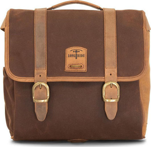 Longride Racer Saddlebag Single Side Πλαϊνή Βαλίτσα Μοτοσυκλέτας 15lt σε Καφέ Χρώμα