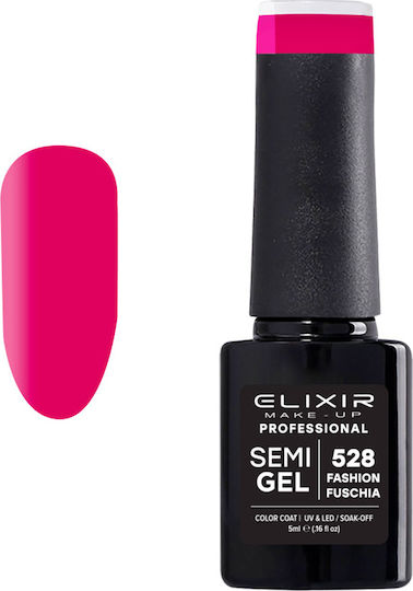 Elixir Semi Gel Ημιμόνιμο Βερνίκι Νυχιών 528 Fashion Fushia 5ml