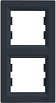 Schneider Electric Asfora Vertical Switch Frame 2-Slots Black EPH5810271