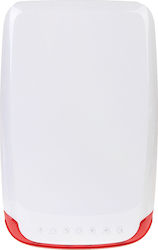 Paradox SR130 Wireless RF Alarm Siren Battery Outdoor 100dB with Red Light 13.4x21.17cm 433Mhz