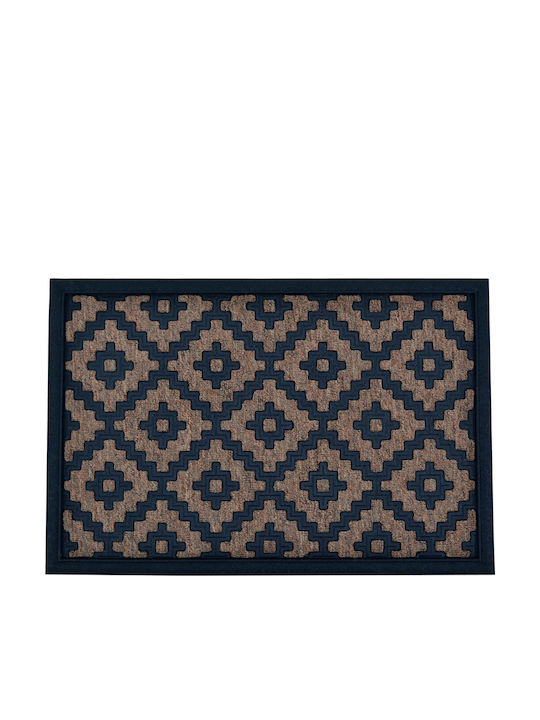 Ankor Carpet with Non-Slip Underside Doormat Καφέ-Μαύρο 45x75εκ.