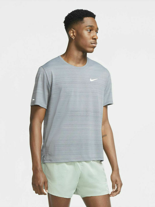 Nike Miler Мъжка спортна тениска с къс ръкав Дри-Фит Сив
