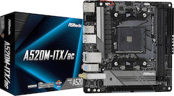 ASRock A520M-ITX/ac Wi-Fi Motherboard Mini ITX with AMD AM4 Socket