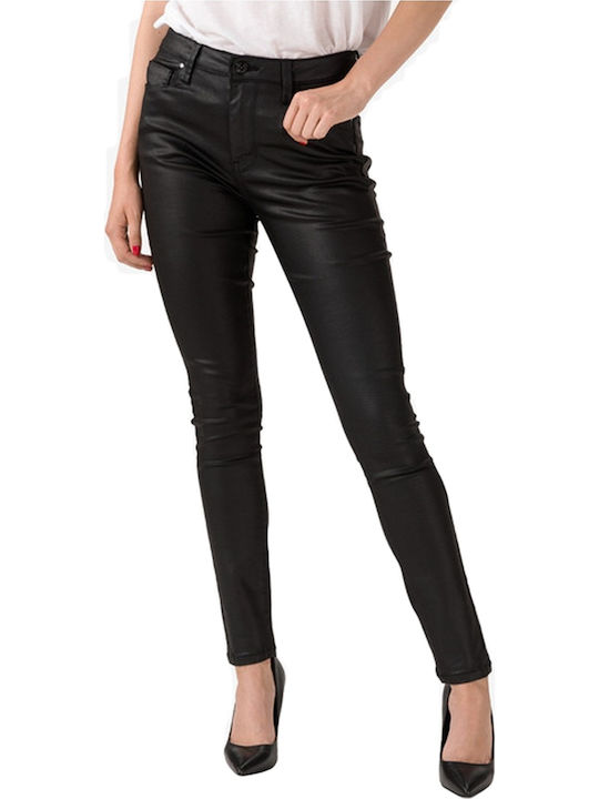 Regent Women's High-waisted Fabric Trousers Skinny Fit Black