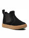 Hamden II Suede Kids Boots with Zipper Black