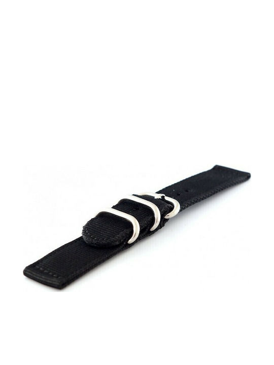 Diloy Straps Fabric Strap Nato Black 22mm