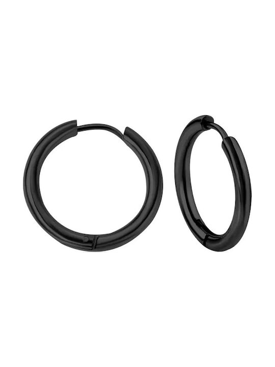 Steel rings black, pair ,1 cm