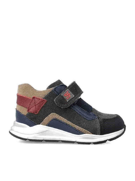 Παιδικά Sneakers High Ανατομικά με Σκρατς Γκρι