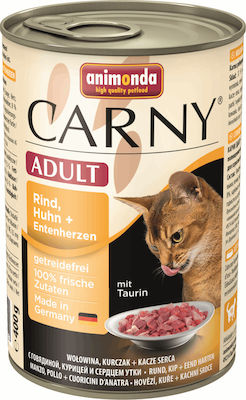 Animonda Carny Adult Wet Food for Adult Cats In Can with Beef / Chicken / Duck Πατέ 1pc 800gr