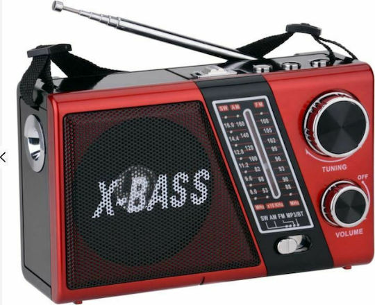 Waxiba XB-751BT Portable Radio Rechargeable with Bluetooth Red