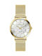 Trussardi T-Motif Watch with Gold Metal Bracelet