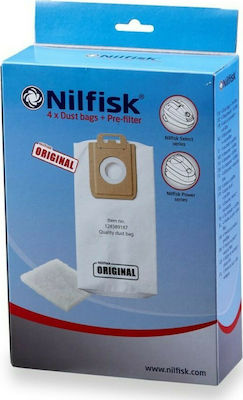 Nilfisk SELECT 4 Vacuum Cleaner Bags 4pcs Compatible with Nilfisk Vacuum Cleaners