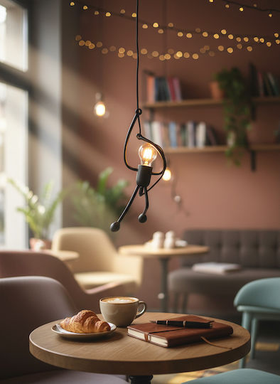 GloboStar Little Man Pendant Light Black 37x23x40cm GloboStar Little Man Pendant Light Black 37x23x40cm