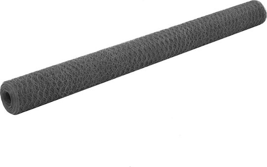 vidaXL Plasă de sârmă cu Îmbrăcăminte din PVC Gri 1.5x25m