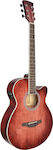 Soundsation Semi-Akustik Gitarre Saguaro-HW-CE Ausschnitt Rot