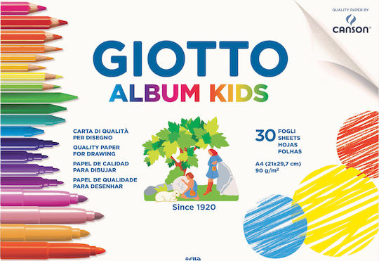 Giotto Drawing Pad Album Kids A4 A4 21x29.7cm 30 Sheets