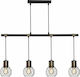 Globo Lighting Argusto Pendant Suspension Rail for 4 Bulbs E27 Black