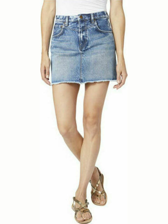 Rachel Denim High-waisted Mini Skirt Blue