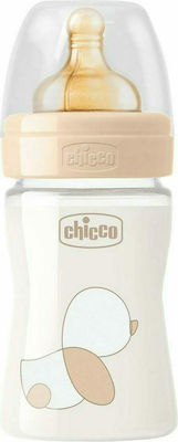 Chicco Glass Bottle Original Touch Anti-Colic with Rubber Nipple for 0+, 0+ m, months Beige 150ml 1pcs