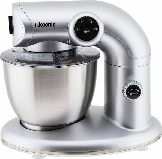 HKoenig KM80 Stand Mixer 1000W with Stainless Mixing Bowl 5lt Silver