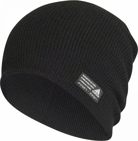 Performance Beanie Unisex Beanie with Rib Knit in Black color