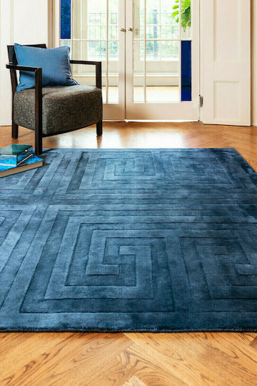 Asiatic London Kingsley Handgefertigt Teppich Rechteckig Synthetisch,Polyester/Cotton/Leather Blue