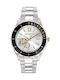 Trussardi T-Logo Herrenuhr 43mm Automatik mit Silbernem Rostfreiem Stahlarmband