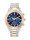 Trussardi T-Logo Herrenuhr 45mm Batterie mit Silbernem rostfreiem Stahlarmband