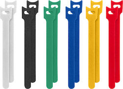 Pack of 12pcs Multicolour Velcro Cable Ties 200x12mm 680093