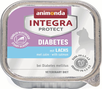 Animonda Integra Protect Diabetes Nasses Katzenfutter für Katze in Tablett mit Lachs 100gr