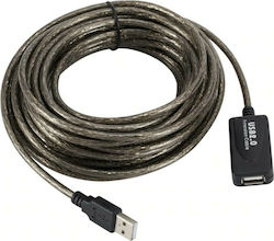 USB 2.0 Mini USB-A Male to USB-A Female Transparent 10m