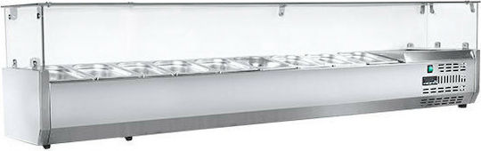 Niki Inox Kühlvitrine Tischgerät mit Kapazität 9x1/4 GN 189x34x45cm