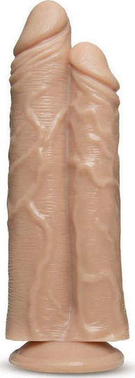 Dr. Skin Διπλό Dildo με Βεντούζα Vanilla 27cm