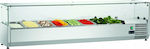 Fresh Βιτρίνα Συντήρησης Επιτραπέζια με Χωρητικότητα 7x1/4 GN 180x33.5x43.5cm