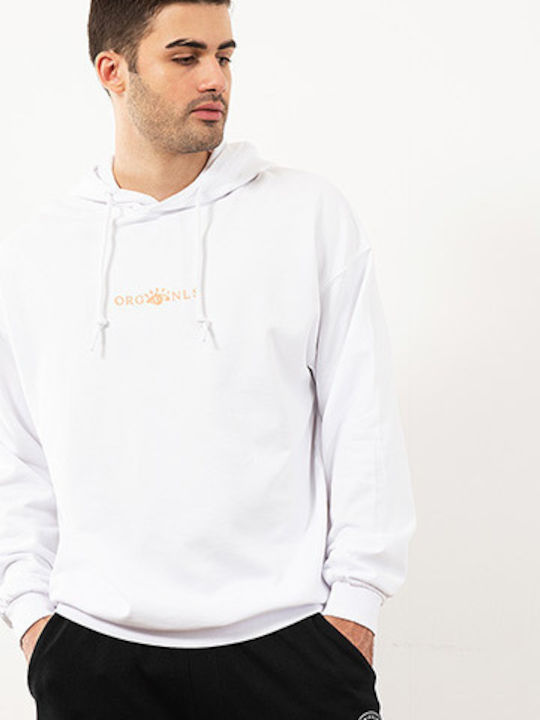 Jack & Jones Men's Sweatshirt with Hood White