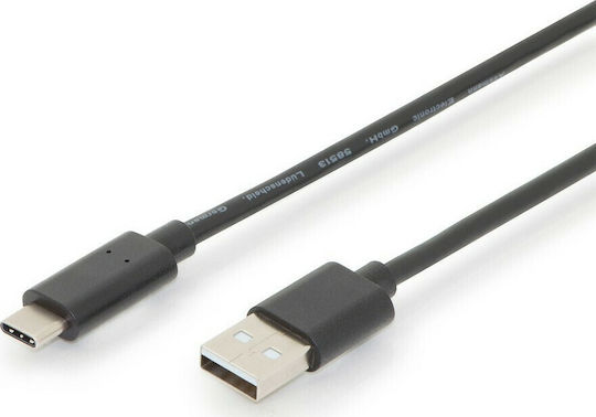 Digitus USB 2.0 Cable USB-C Male - USB-A Black 3m