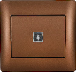 Elmark Rhyme Coffee Metallic Complete Wall Push Staircase Button with Frame Brown 11186C