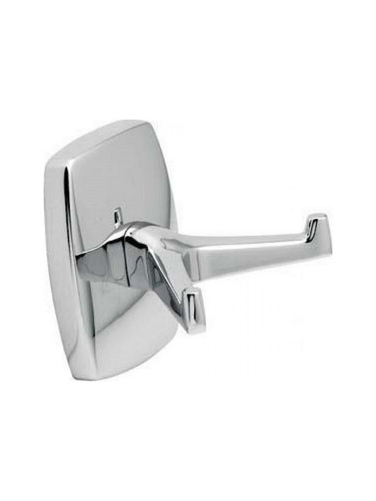 Gloria Hotelia Double Wall-Mounted Bathroom Hook Silver