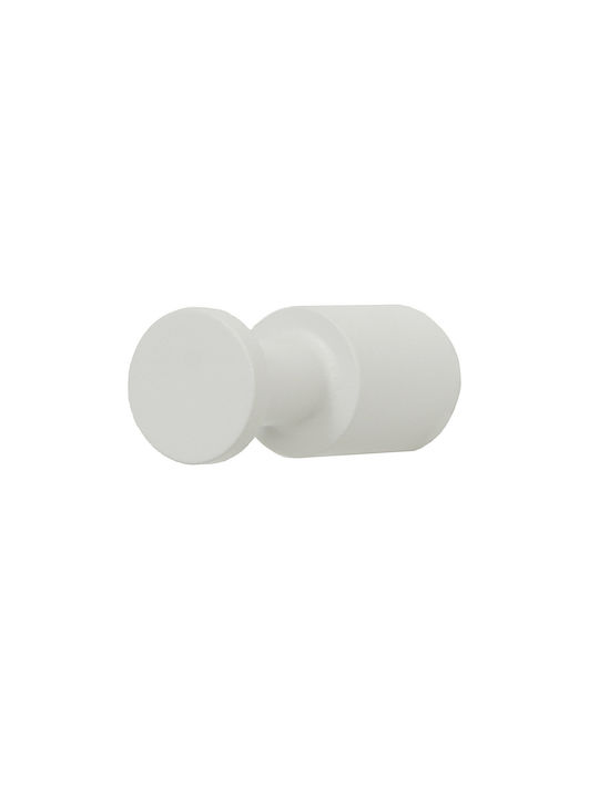 Pam & Co Άγκιστρο Μπάνιου Μονό με Βίδες ​2.2x2.2cm Λευκό